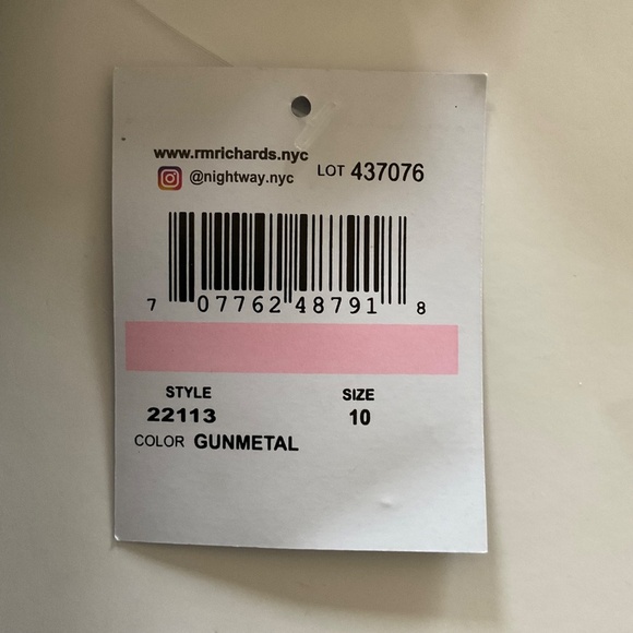 NW Nightway All Over Sequined Cocktail Dress Sz 10 Gunmetal Ruffled Hem Padded - Picture 10 of 16